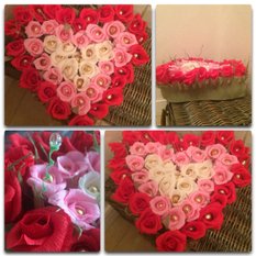 Сердце роз с конфетами