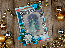 Новогодняя открытка Снегурочка