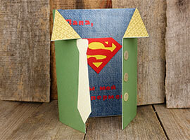 Открытка для папы Супермен