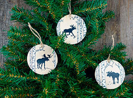 Елочные игрушки Лось в лесу