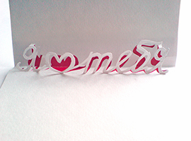 Поп-ап открытка с объемной надписью