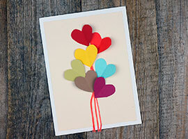 Открытка-валентинка Радужные сердца