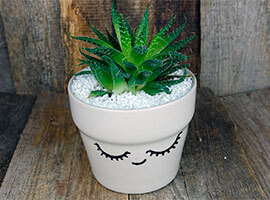 Цветочный горшок-смайлик