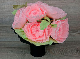 Пионы из гофрированной бумаги