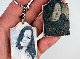 Винтажный брелок с фото