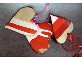 Валентинки из дерева с рисунком