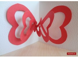 Поп-ап открытка с сердцами