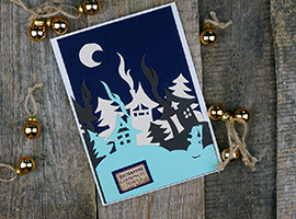 Новогодняя открытка Зимняя ночь