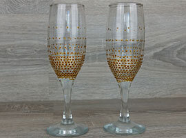 Декорируем бокалы золотом