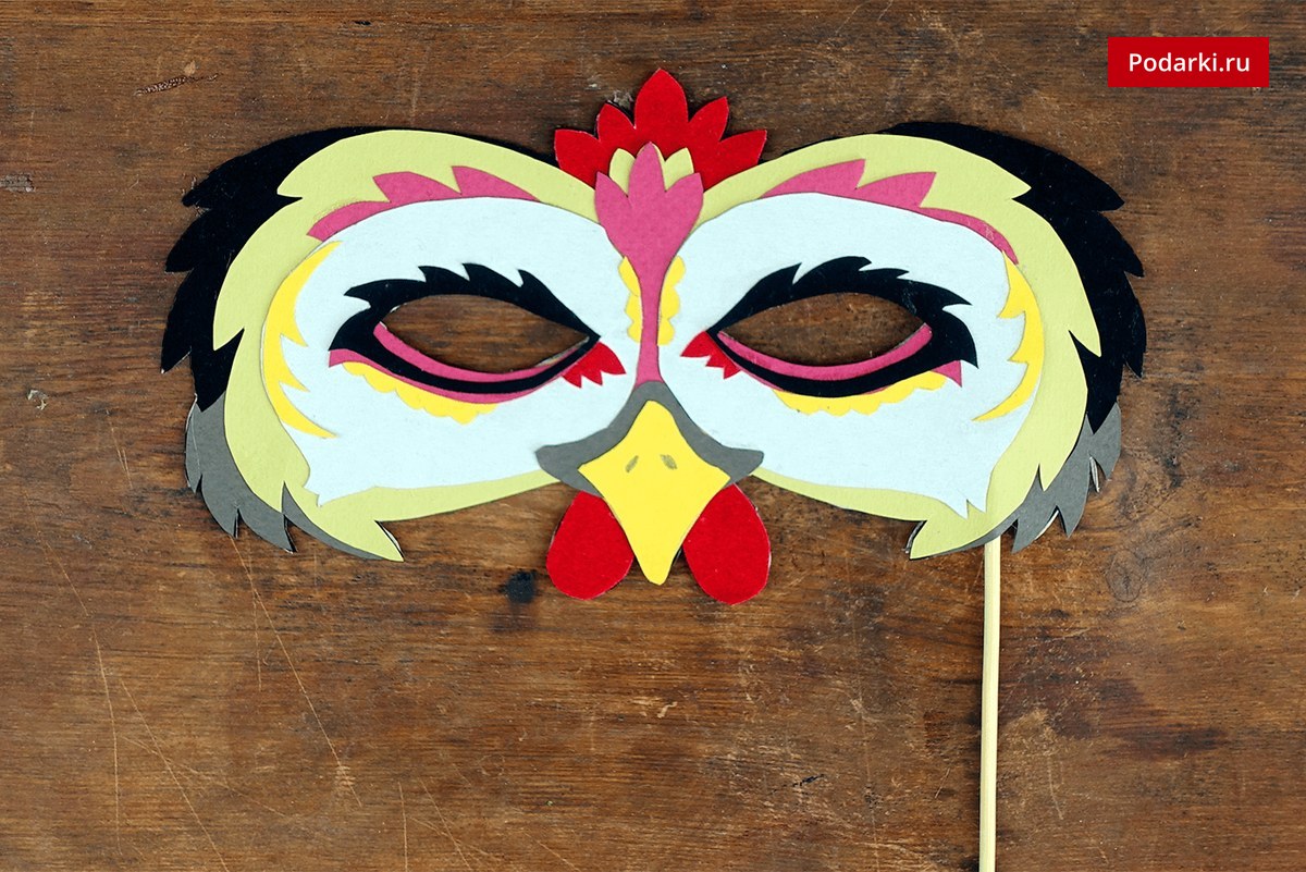 Rooster Mask DIY, Низкополигональная маска Петух, Бумага Craft Mask Цыпленок, PDF шаблон 3D маска
