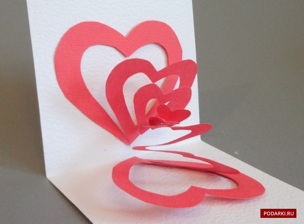 Как сделать открытку с сердечком из бумаги | Открытка раскладная сердце