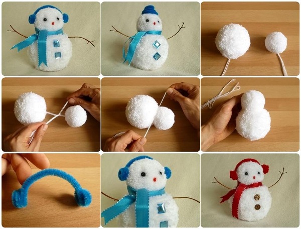 Игрушка снеговик с сюрпризом. Мастер-класс по пошиву