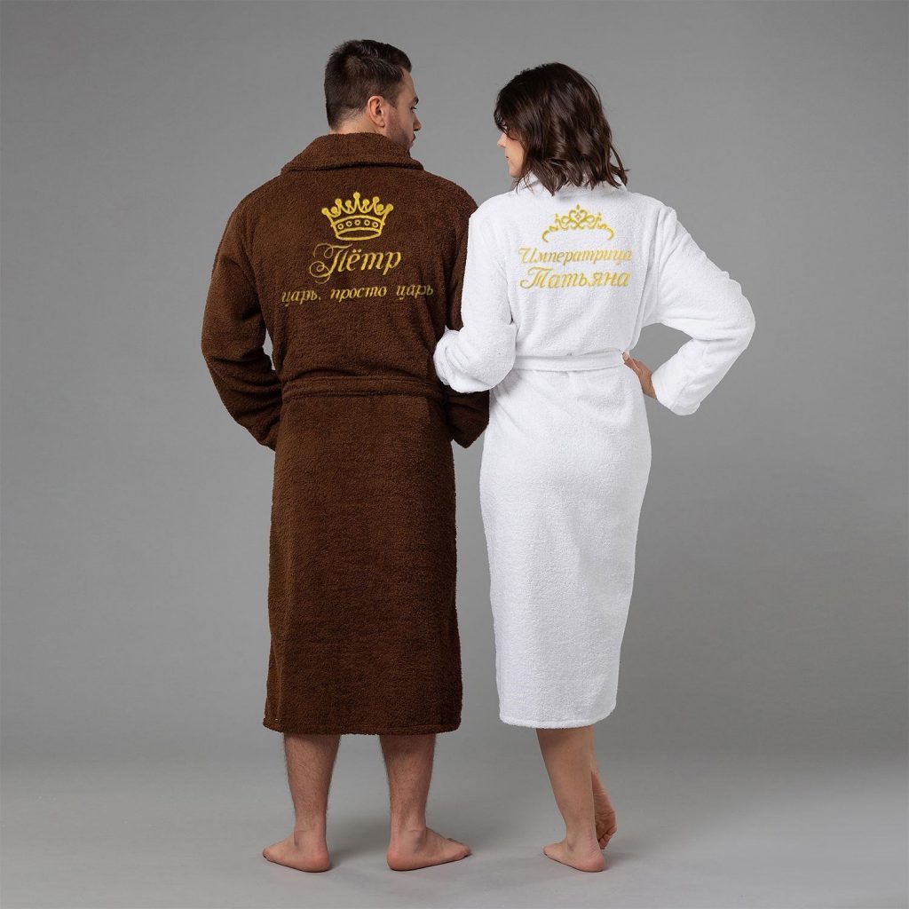 Комплект халатов с именной вышивкой «Царь и Императрица»