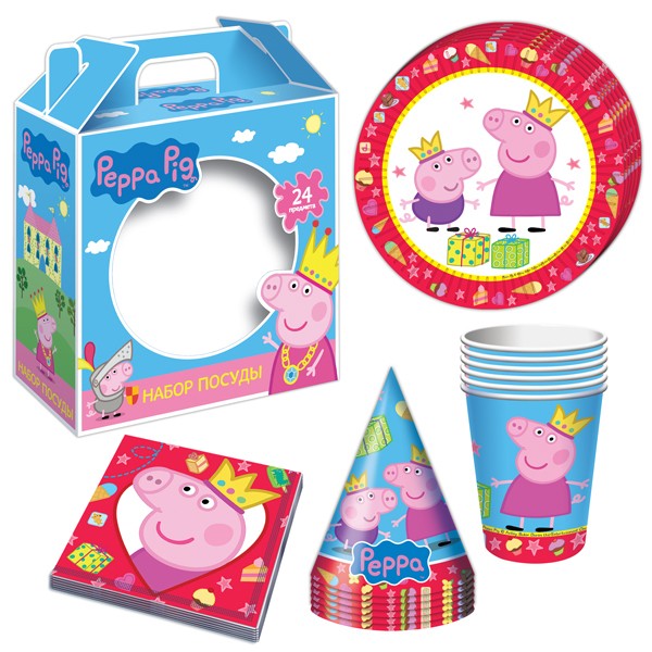 Подарочный набор посуды «Пеппа-принцесса», Peppa Pig